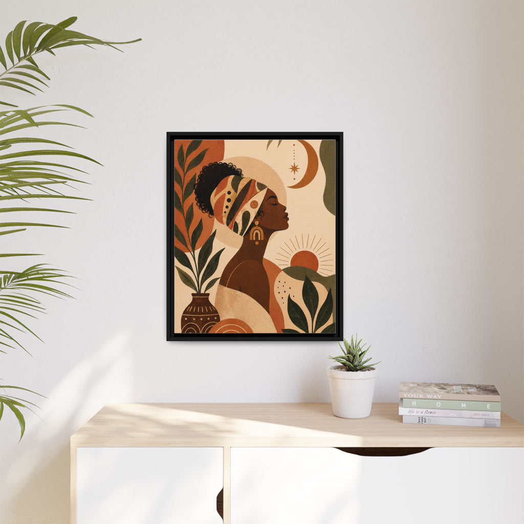 Framed Afrocentric Canvas — Boho Wall Art