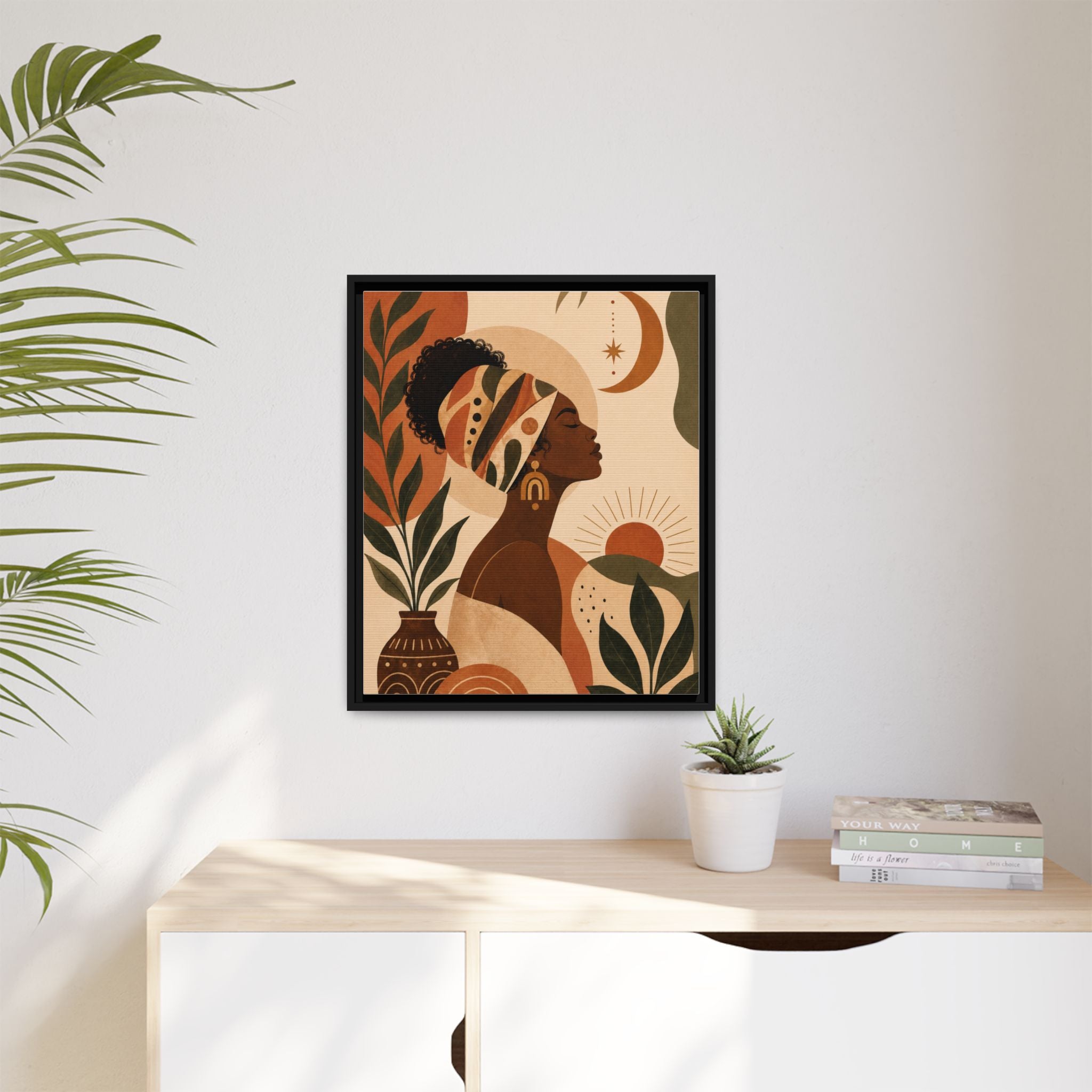 Framed Afrocentric Canvas — Boho Wall Art