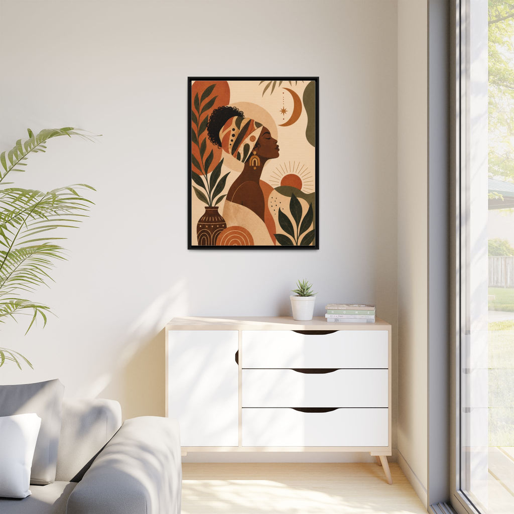 Framed Afrocentric Canvas — Boho Wall Art