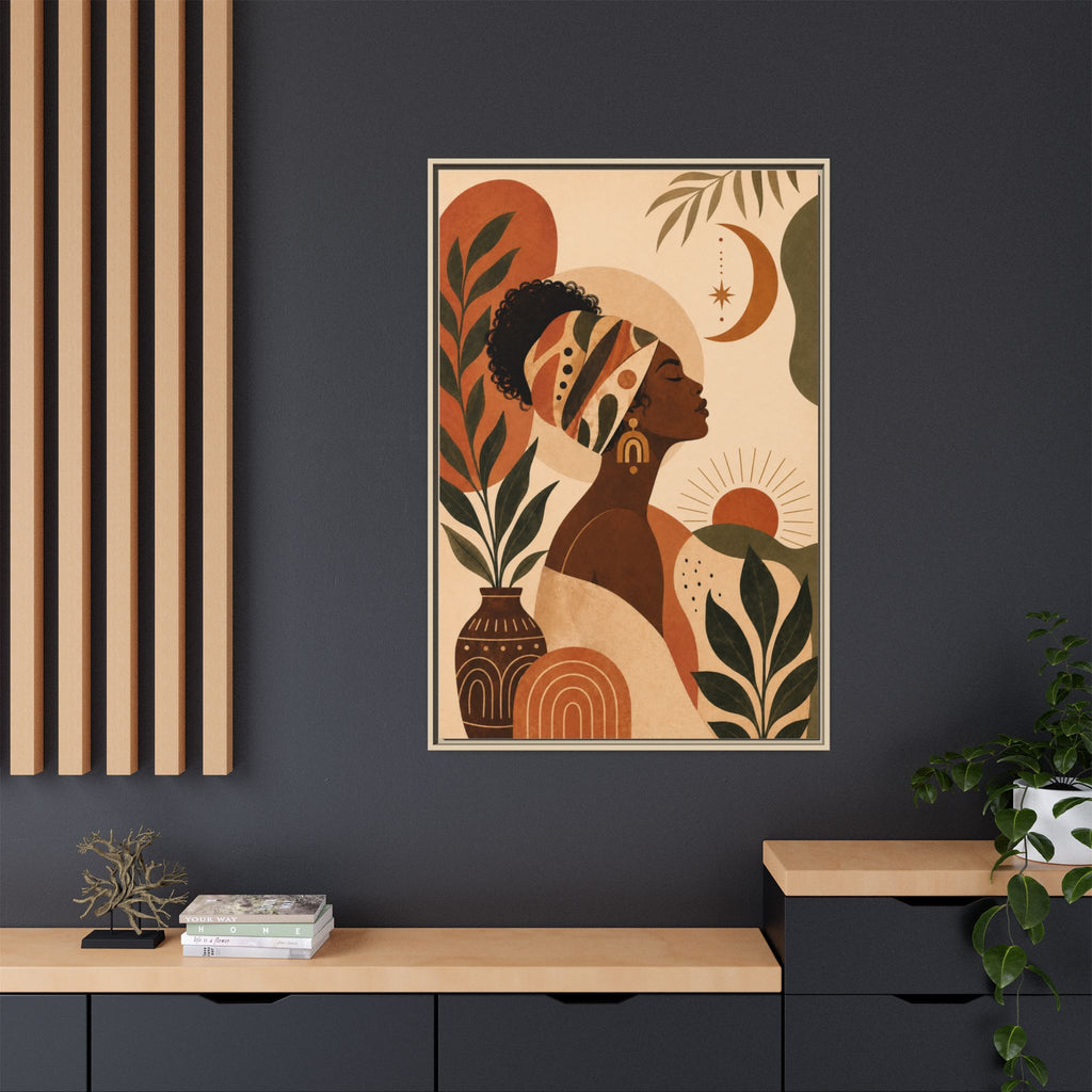 Framed Afrocentric Canvas — Boho Wall Art
