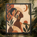 Framed Afrocentric Canvas — Boho Wall Art