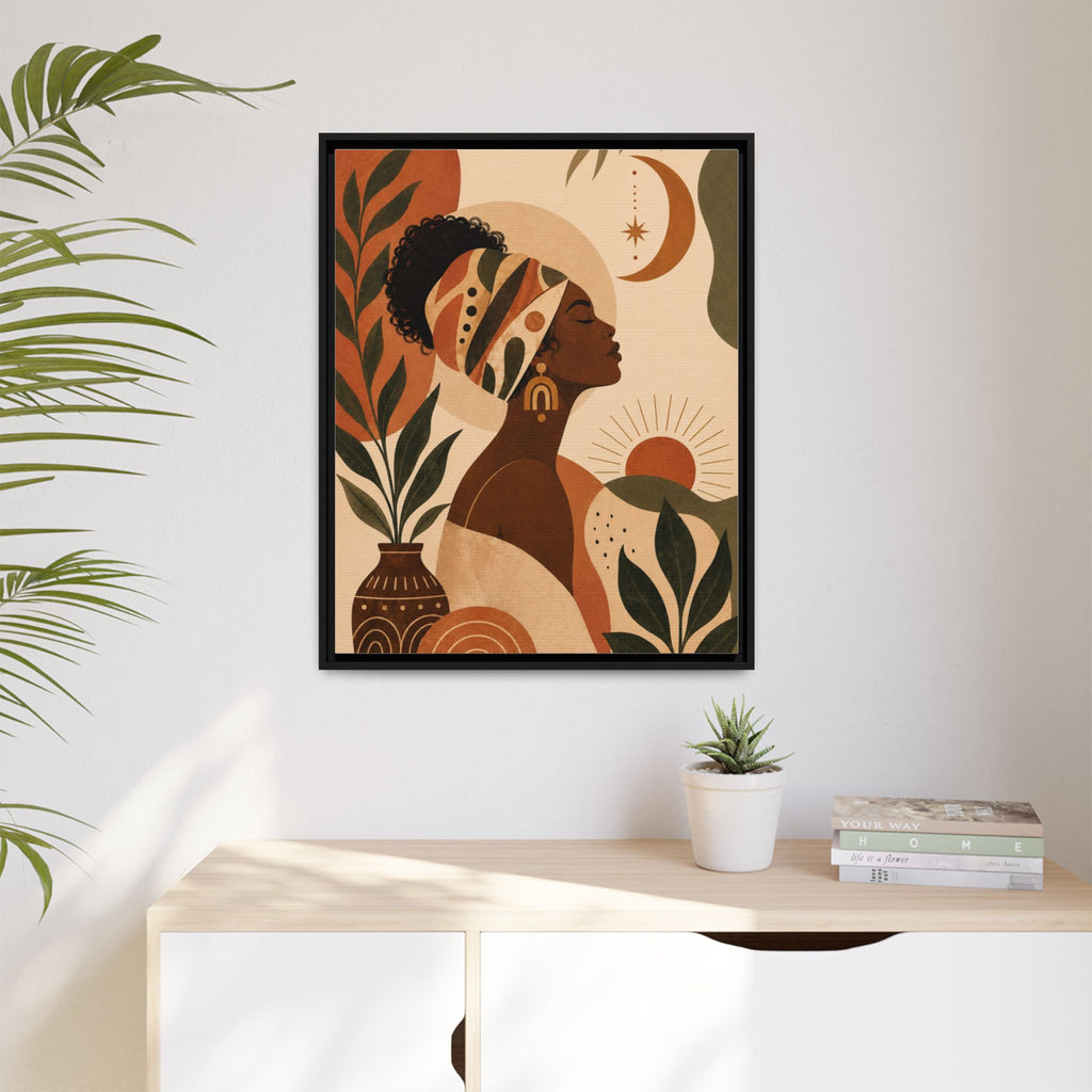 Framed Afrocentric Canvas — Boho Wall Art