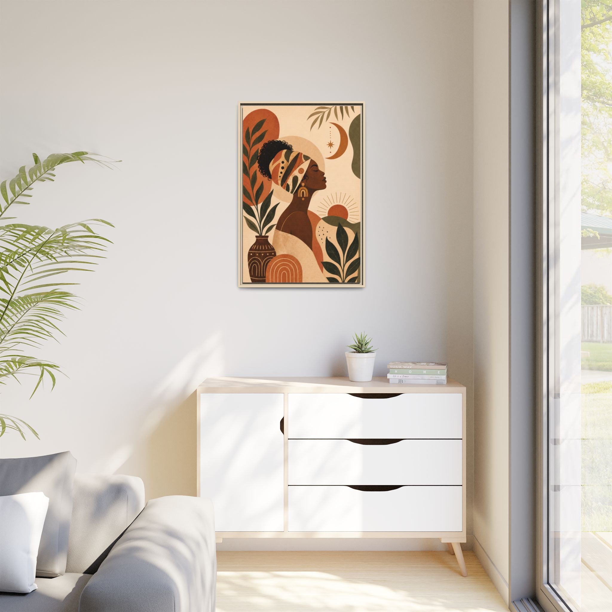 Framed Afrocentric Canvas — Boho Wall Art