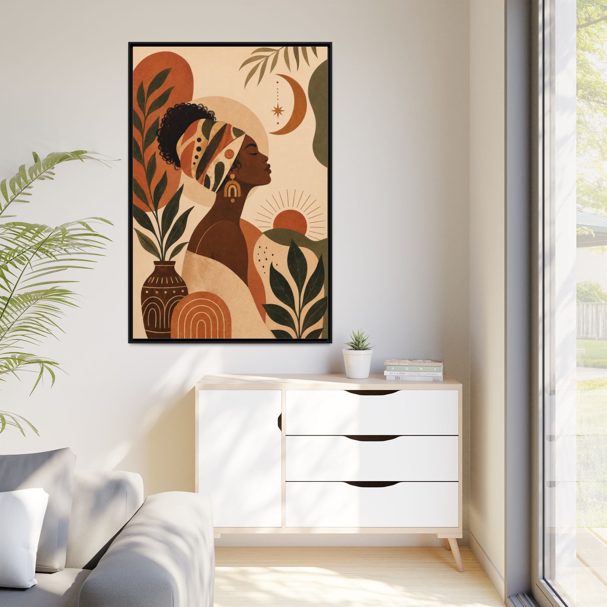 Framed Afrocentric Canvas — Boho Wall Art