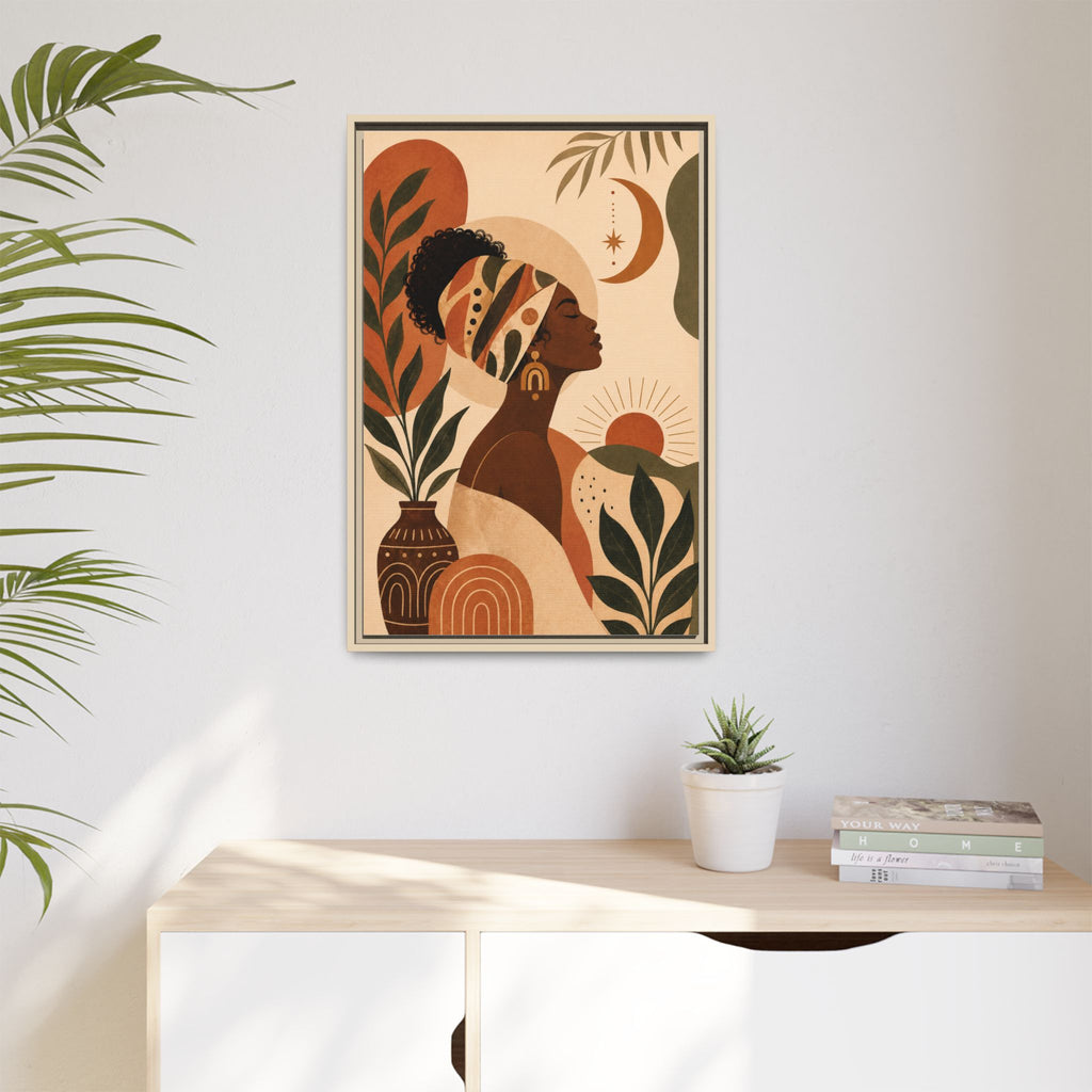 Framed Afrocentric Canvas — Boho Wall Art