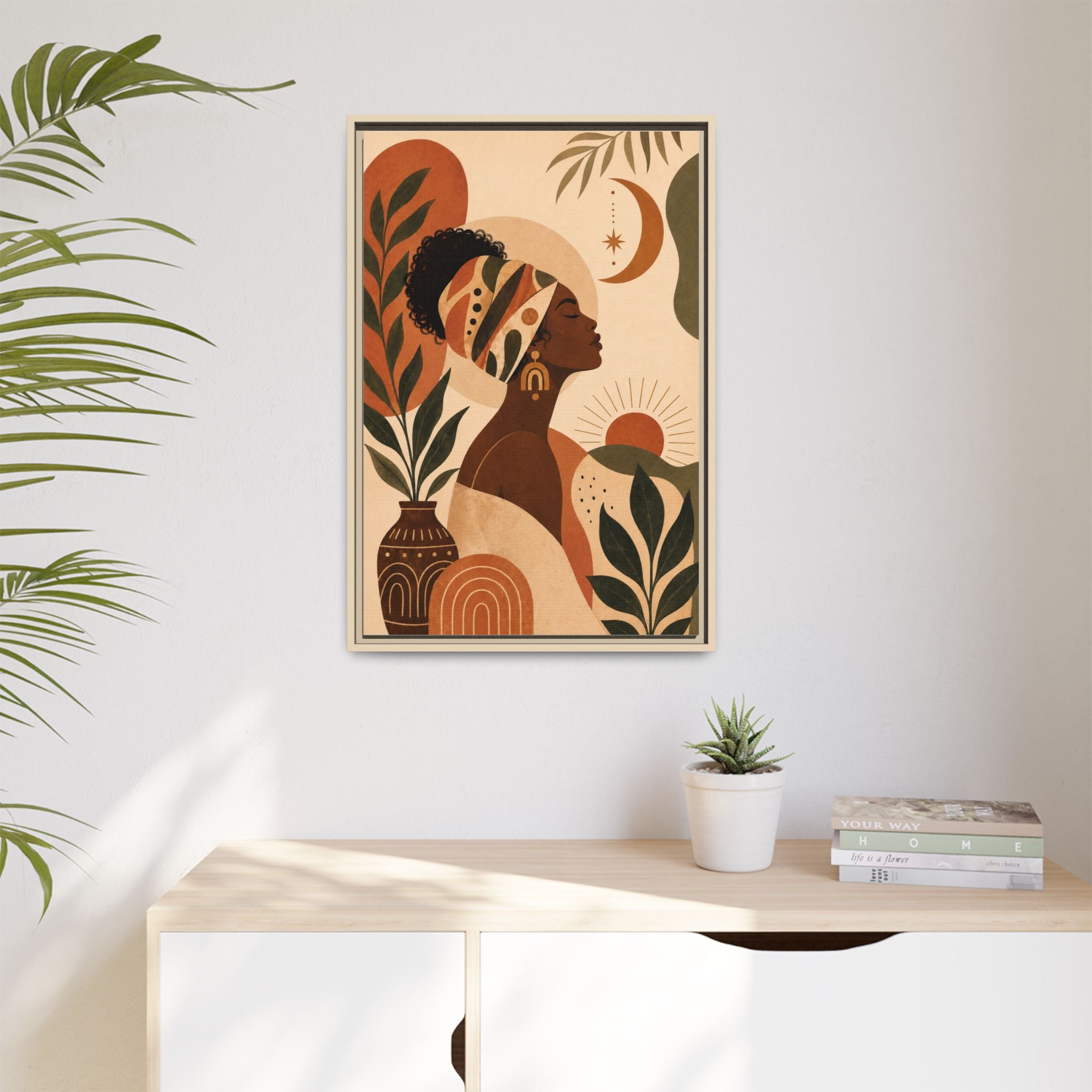 Framed Afrocentric Canvas — Boho Wall Art