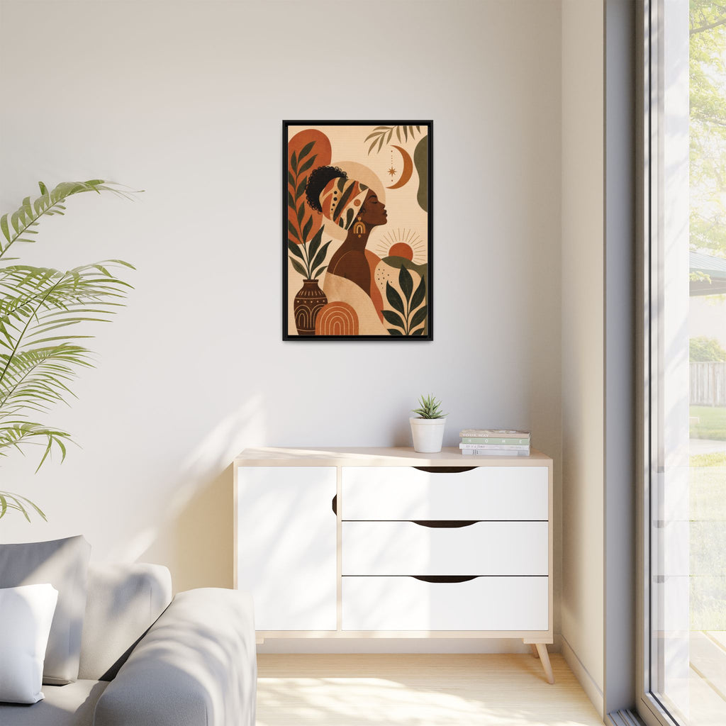 Framed Afrocentric Canvas — Boho Wall Art