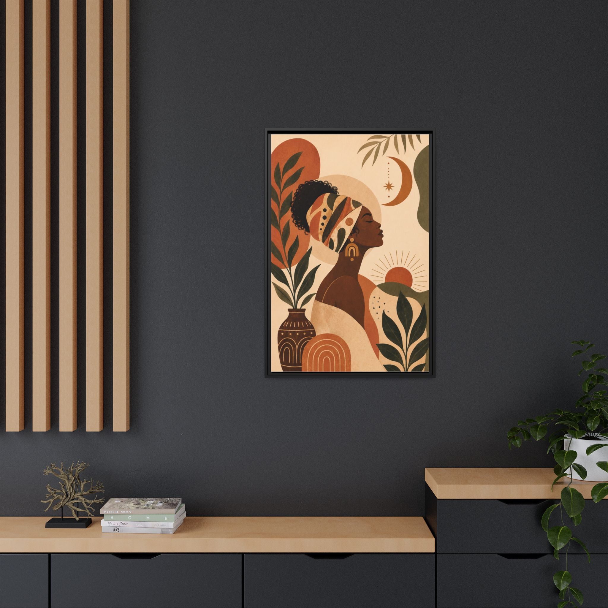 Framed Afrocentric Canvas — Boho Wall Art