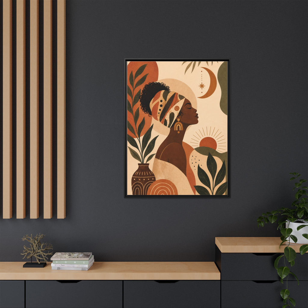 Framed Afrocentric Canvas — Boho Wall Art