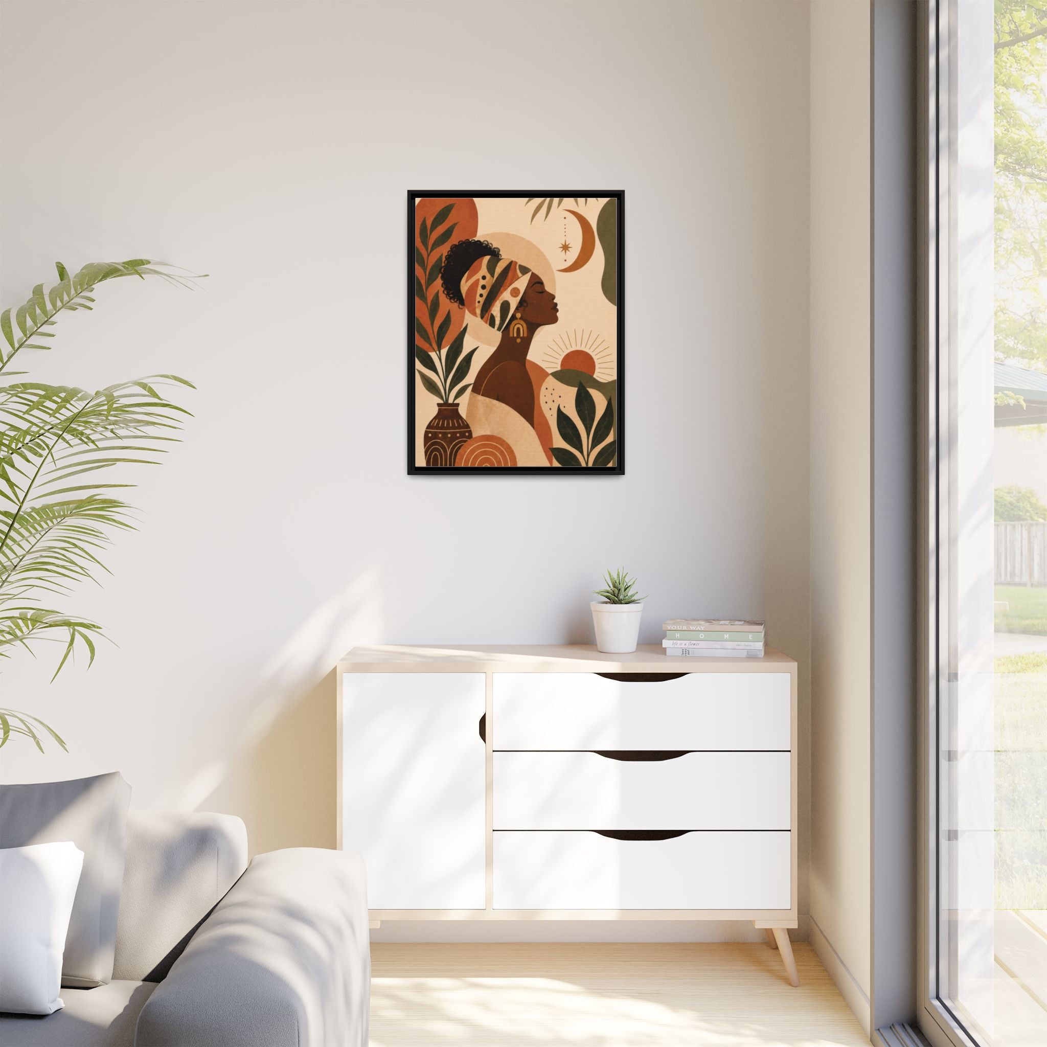 Framed Afrocentric Canvas — Boho Wall Art