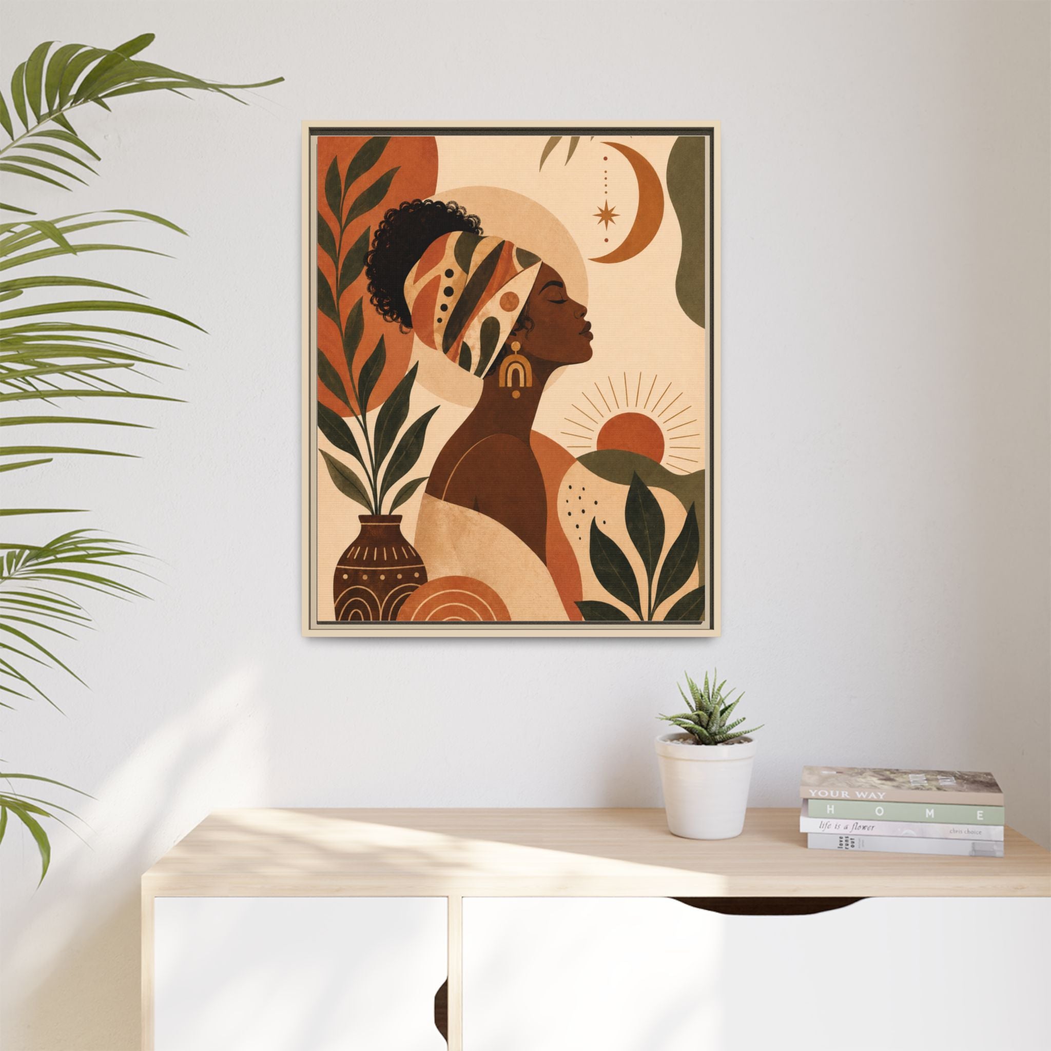 Framed Afrocentric Canvas — Boho Wall Art