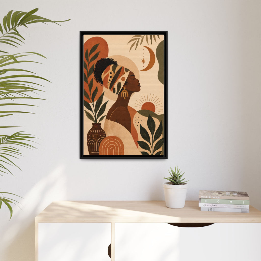 Framed Afrocentric Canvas — Boho Wall Art