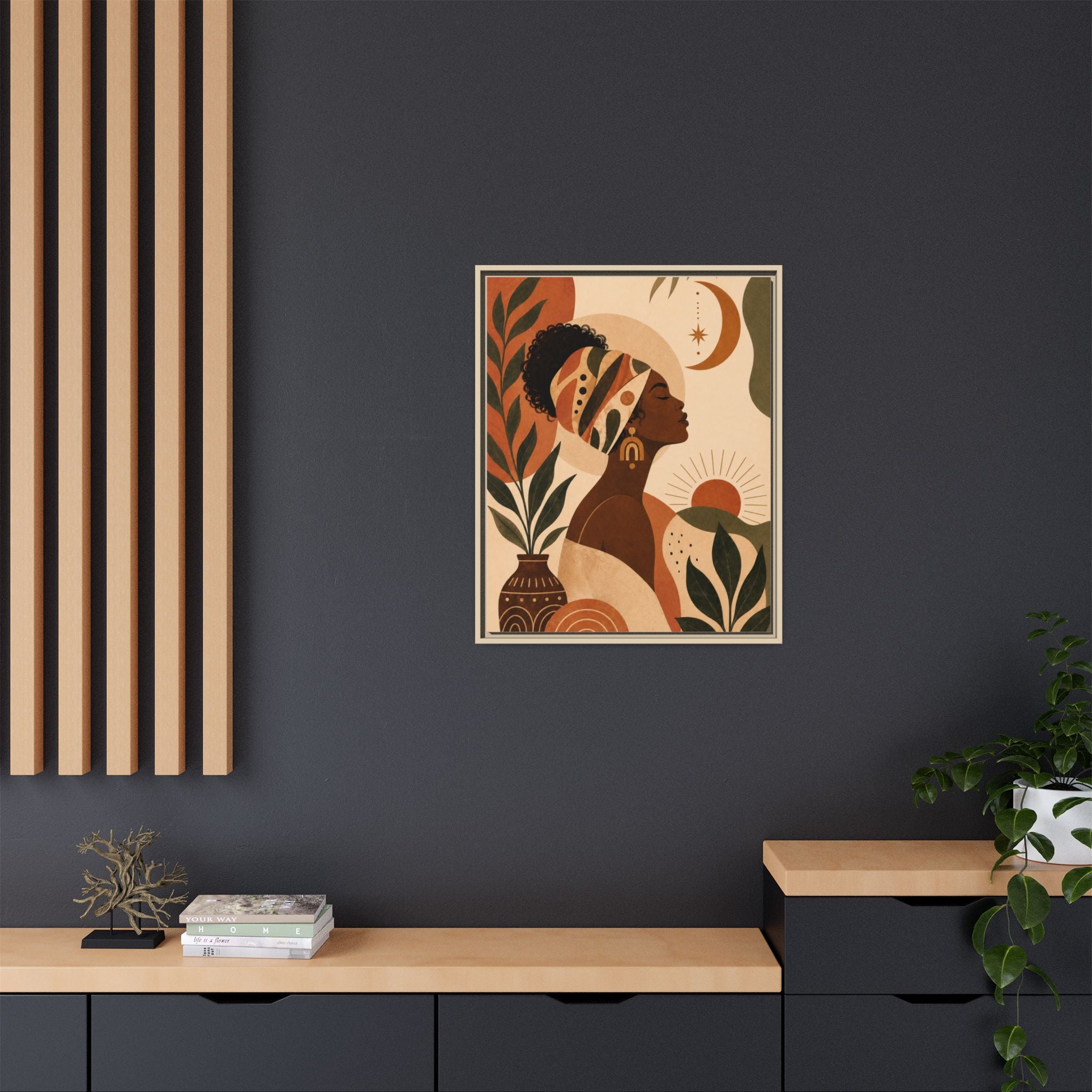 Framed Afrocentric Canvas — Boho Wall Art