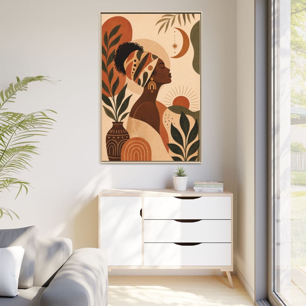 Framed Afrocentric Canvas — Boho Wall Art