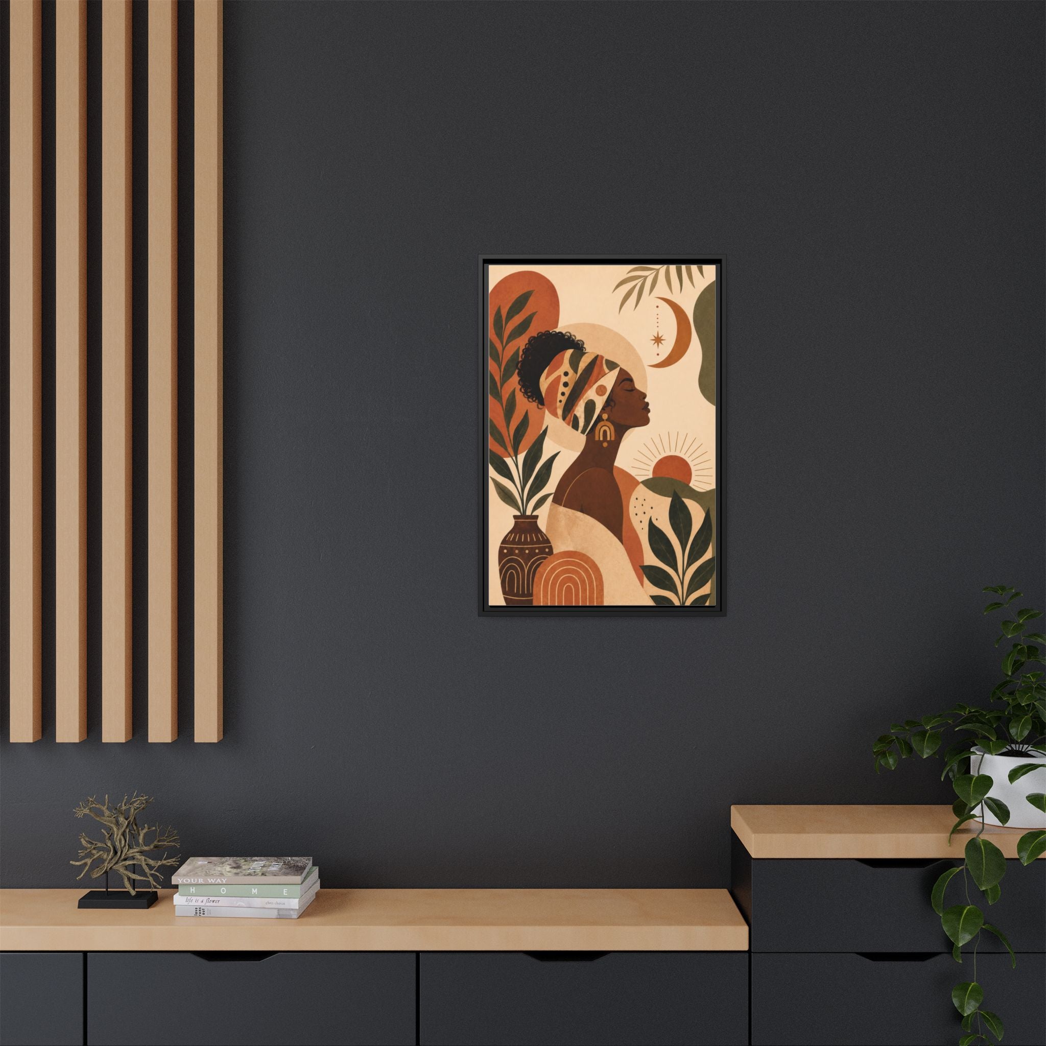 Framed Afrocentric Canvas — Boho Wall Art