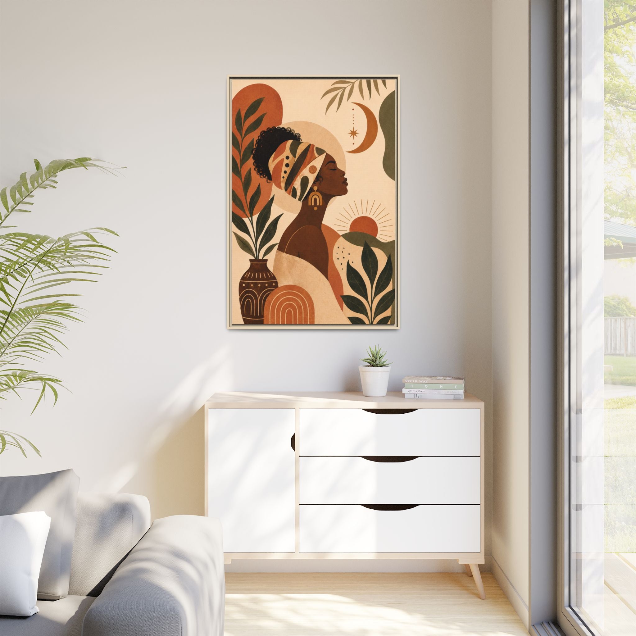 Framed Afrocentric Canvas — Boho Wall Art