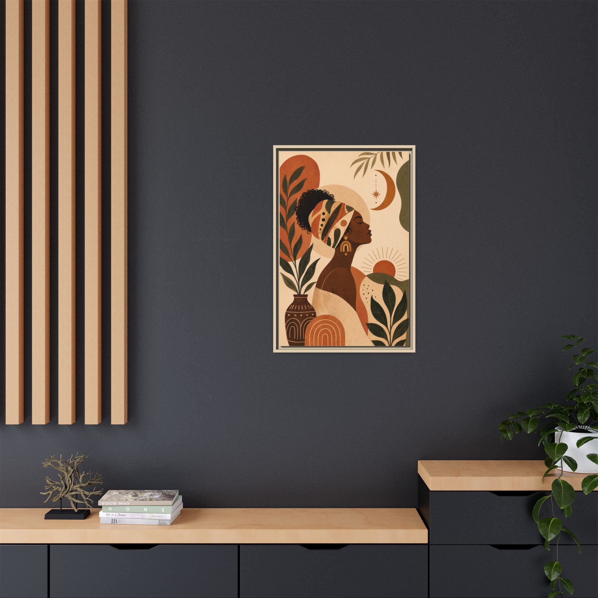 Framed Afrocentric Canvas — Boho Wall Art