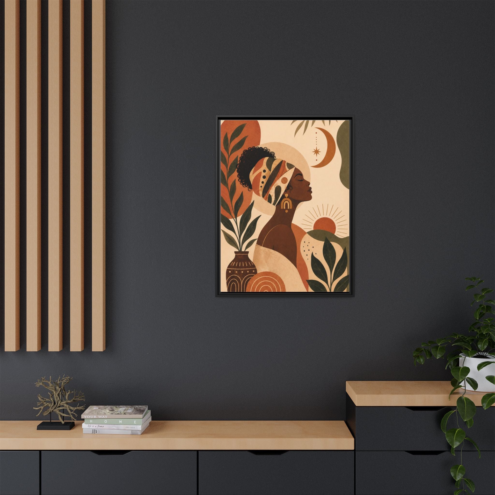 Framed Afrocentric Canvas — Boho Wall Art