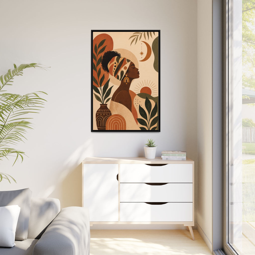 Framed Afrocentric Canvas — Boho Wall Art