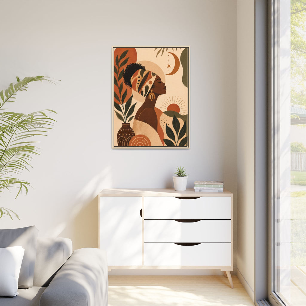 Framed Afrocentric Canvas — Boho Wall Art