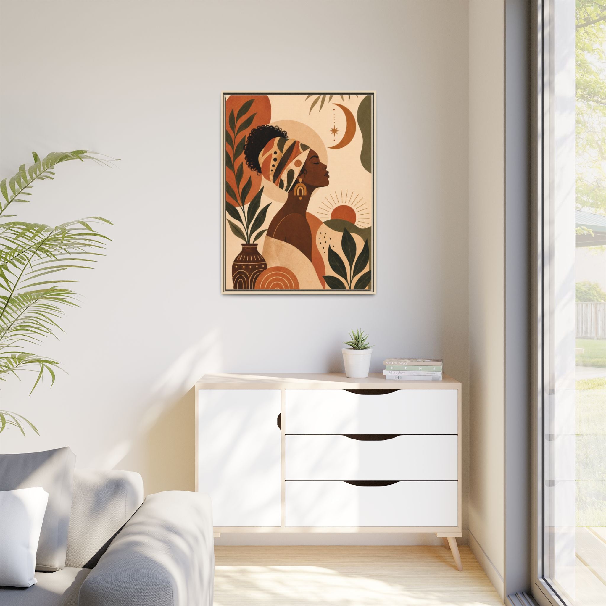 Framed Afrocentric Canvas — Boho Wall Art