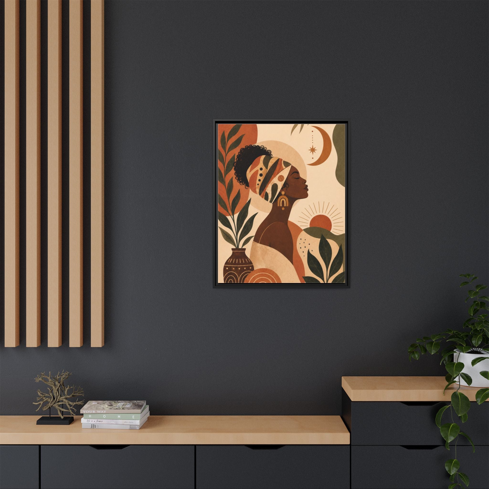 Framed Afrocentric Canvas — Boho Wall Art